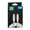 USB-C į USB-C kabelis IBOX IKUTC1W 1 m, USB 2.0, 3 A, baltas, tekstilės apvalkalas
