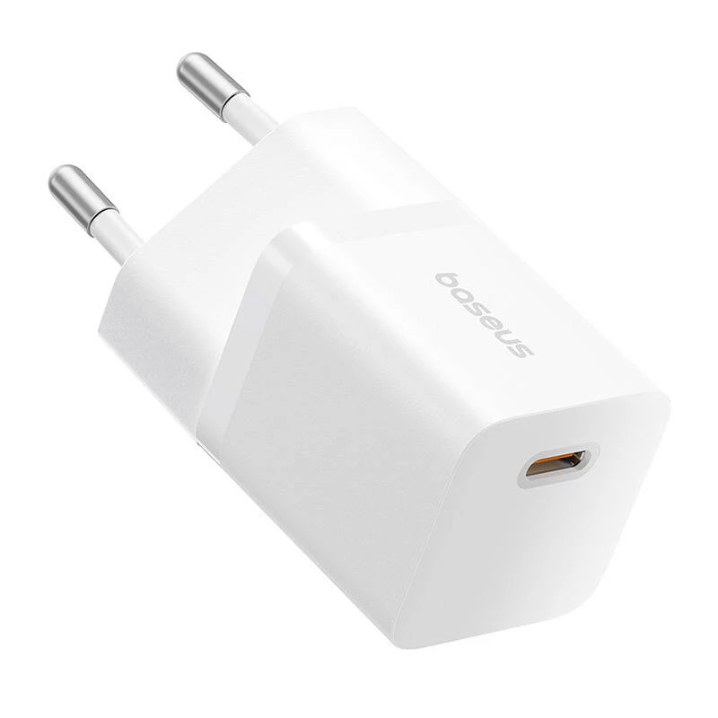 Baseus P10110909213-00 USB-C GaN5 mini 25W mains charger Balta