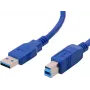 USB laidas Helos 014681 USB 3.2 Gen 1 1m USB A USB B mėlynas