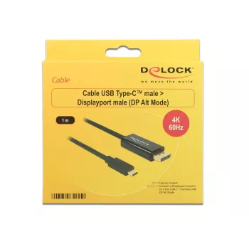 Vaizdo kabelio adapteris USB Type-C DisplayPort DeLOCK 85255