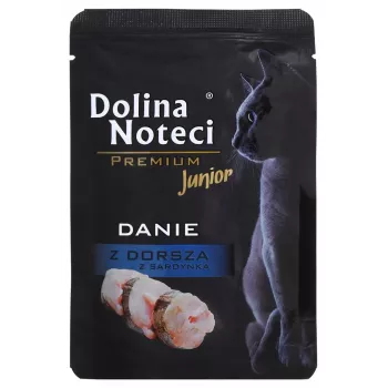 Dolina Noteci Premium menkės ir sardinių patiekalas - šlapias maistas kačiukams - 85 g