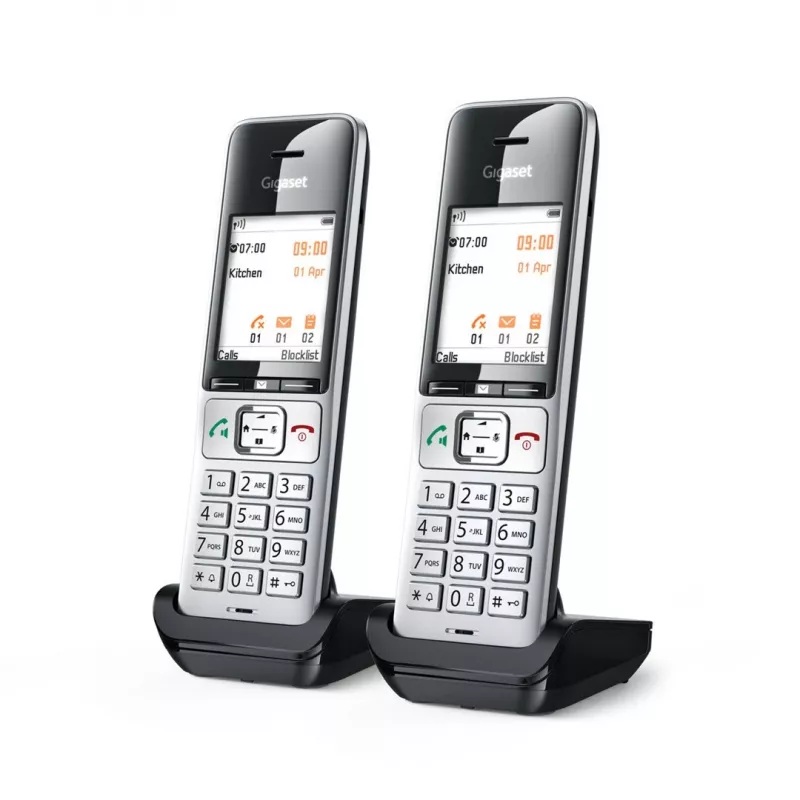 Gigaset COMFORT 500HX duo Analoginis/DECT telefonas su skambučio numerio atpažinimu, juodas, sidabrinis