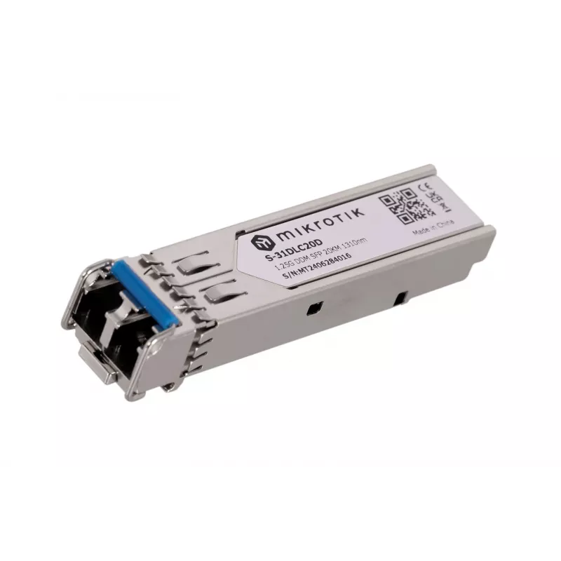 Tinklo siųstuvas-imtuvas modulis MikroTik S-31DLC20D SFP 1310 nm 1250 Mbit/s 20 km LC