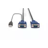 DIGITUS Octopus - Klaviatūros / Vaizdo / Pelės (KVM) laidas - HD-15 (M) - USB A tipo, 4 kontaktų, PS/2, 6 kontaktų (M) - 5,0 m - Juoda (DS-19233)