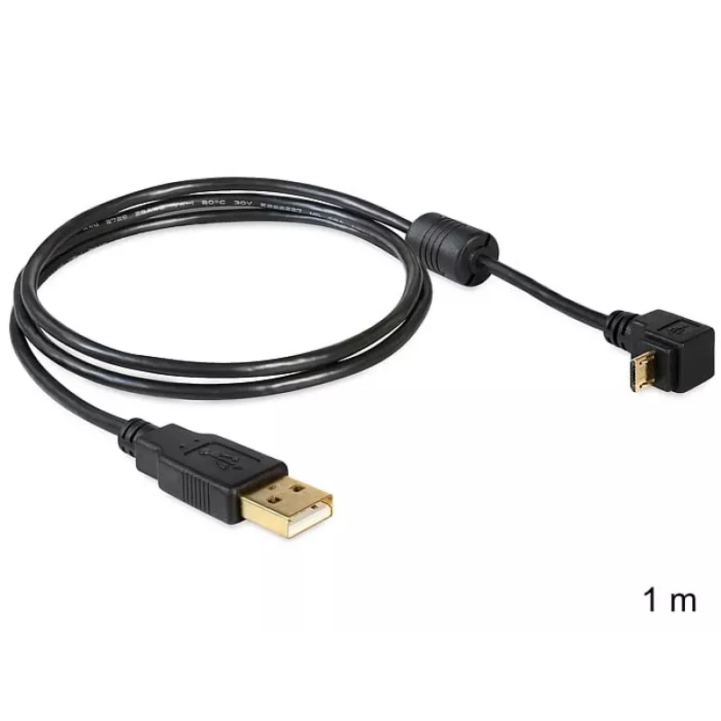 USB laidas DeLOCK USB2.0 1 m Micro-USB B juodas