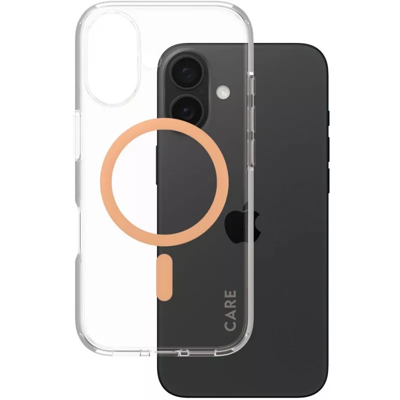 PanzerGlass CARE Urban Combat skaidrus dėklas su Peachy MagSafe iPhone 16