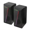 Boxe Stereo 2.0, 6W, Conectare Jack 3.5mm, Alimentare USB, Esperanza Rainbow Nortec 95855, Iluminare RGB, Negre