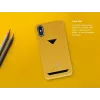 Kortelės lizdo galinis dėklas „VixFox“, skirtas „iPhone XR“, gelsvai geltonas, plonas apsauginis dėklas su kortelės kišene