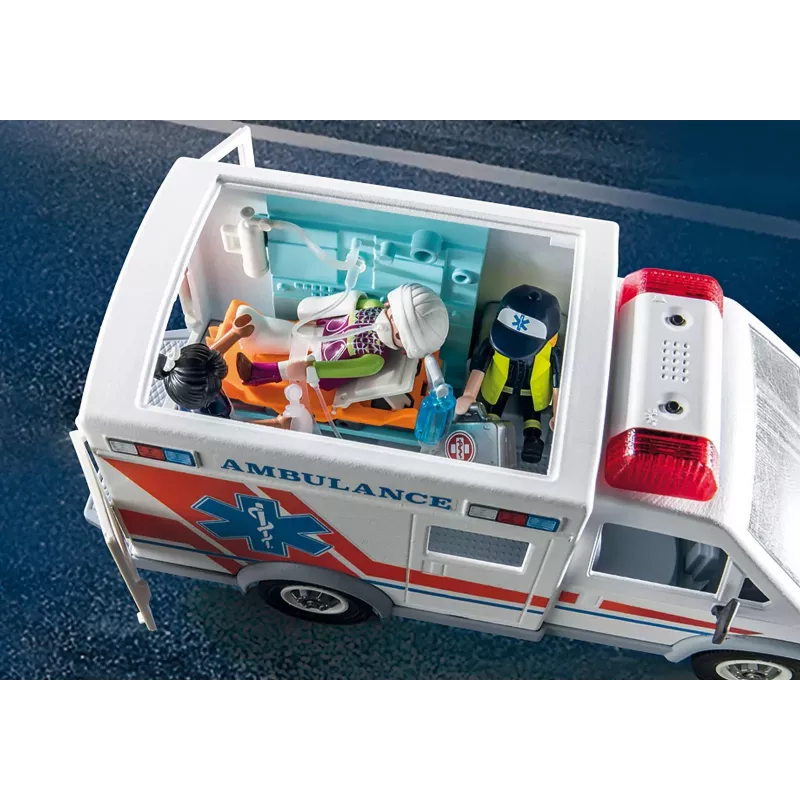 Žaislinis greitosios pagalbos automobilis PLAYMOBIL 71232 — įvairiaspalvis, skirtas 4–10 metų, AAA baterija