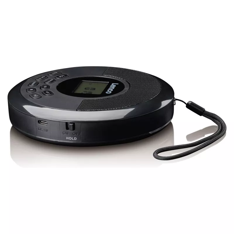 Nešiojamas CD grotuvas Lenco CD-340BK — juodas, nešiojamas dizainas