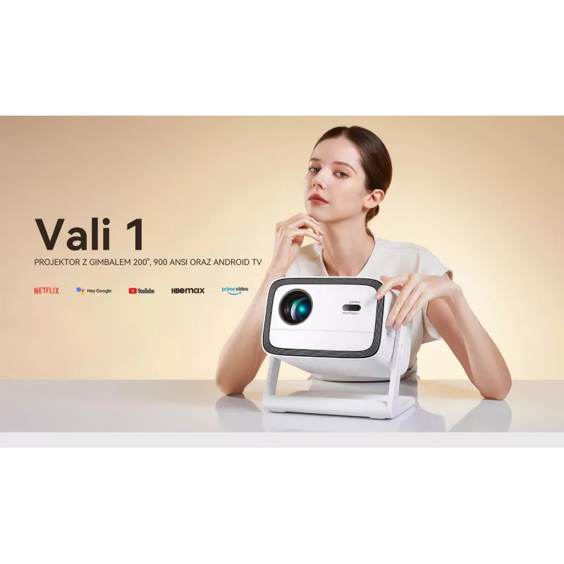 Projektorius WANBO Vali 1 Full HD 900 ANSI liumenų nešiojamas namų kinas