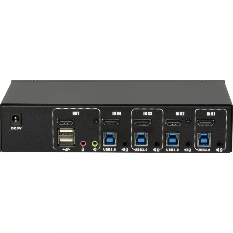 KVM jungiklis Inter-Tech IPC AS-41HUS 4 prievadų USB