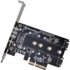 Silverstone SST-ECM27 M.2/SATA adapterio kortelė, PCIe 4.0, 1x M-Key, 2x SATA 6G - žemo profilio