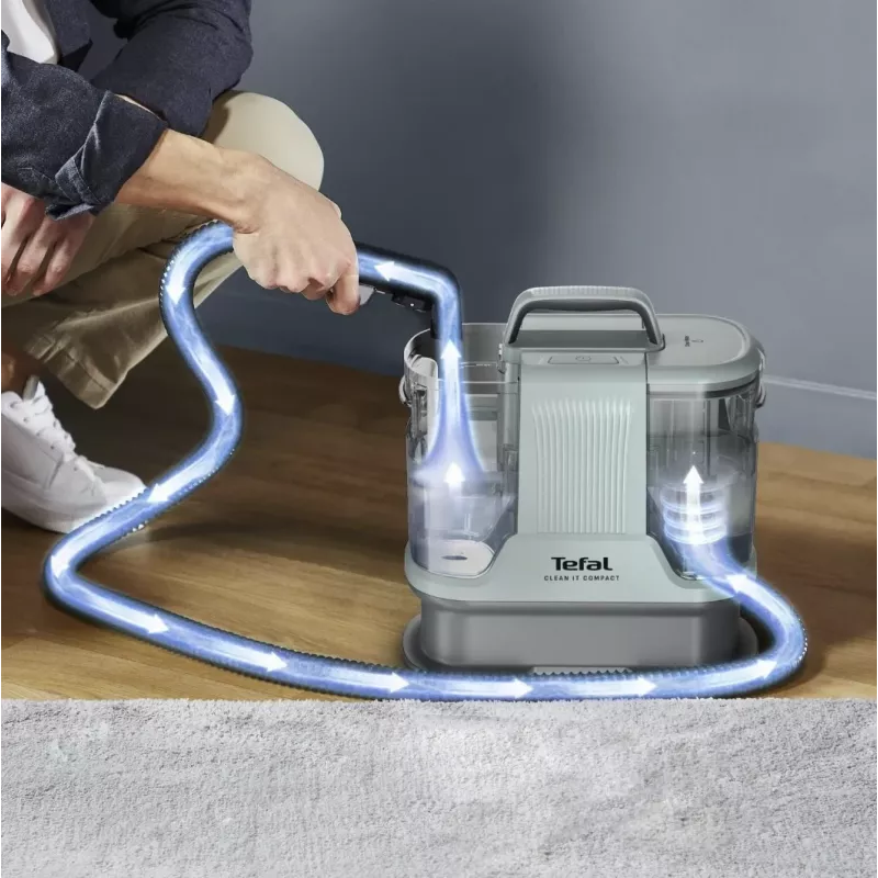 Nešiojamasis taškinis valiklis Tefal Clean It Compact Pet IZ3020F0 — rankinis apmušalų ir naminių gyvūnų dėmių valiklis