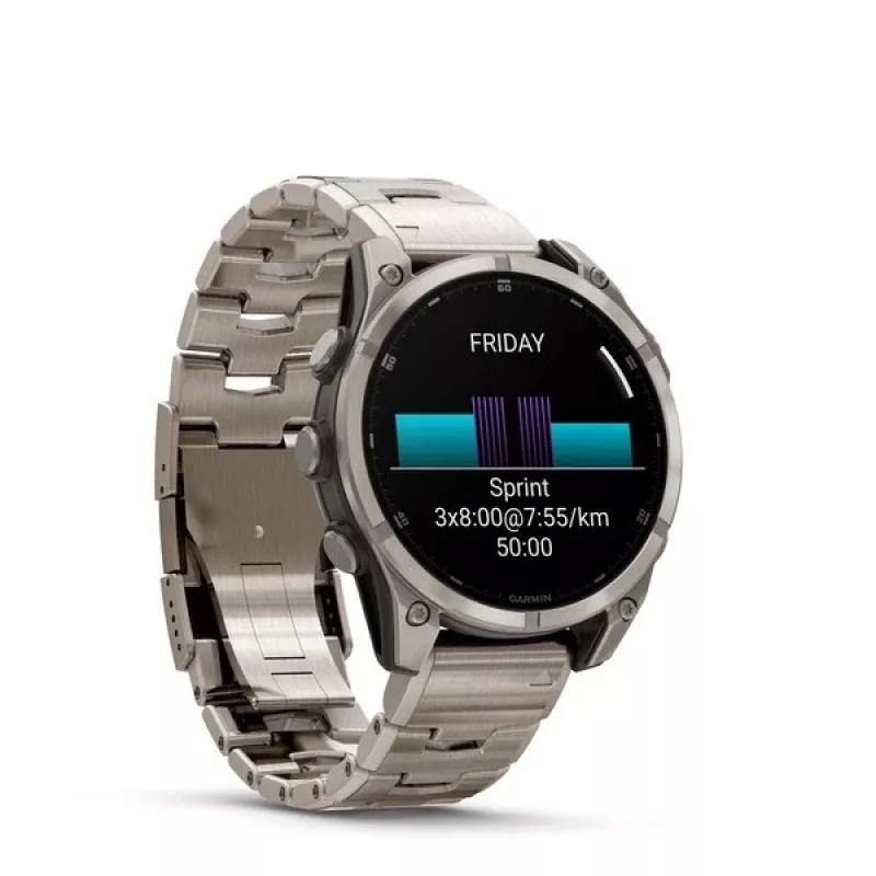 Išmanusis laikrodis GARMIN Fenix 8 47 mm, 1,4 colio (3,56 cm) AMOLED 454×454, titanas, Wi‑Fi, GPS