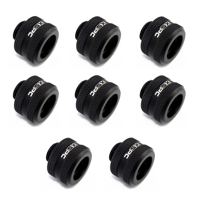 XSPC Connector G1/4 į 14 mm kietąją žarnelę, juoda matinė – 8 vnt.