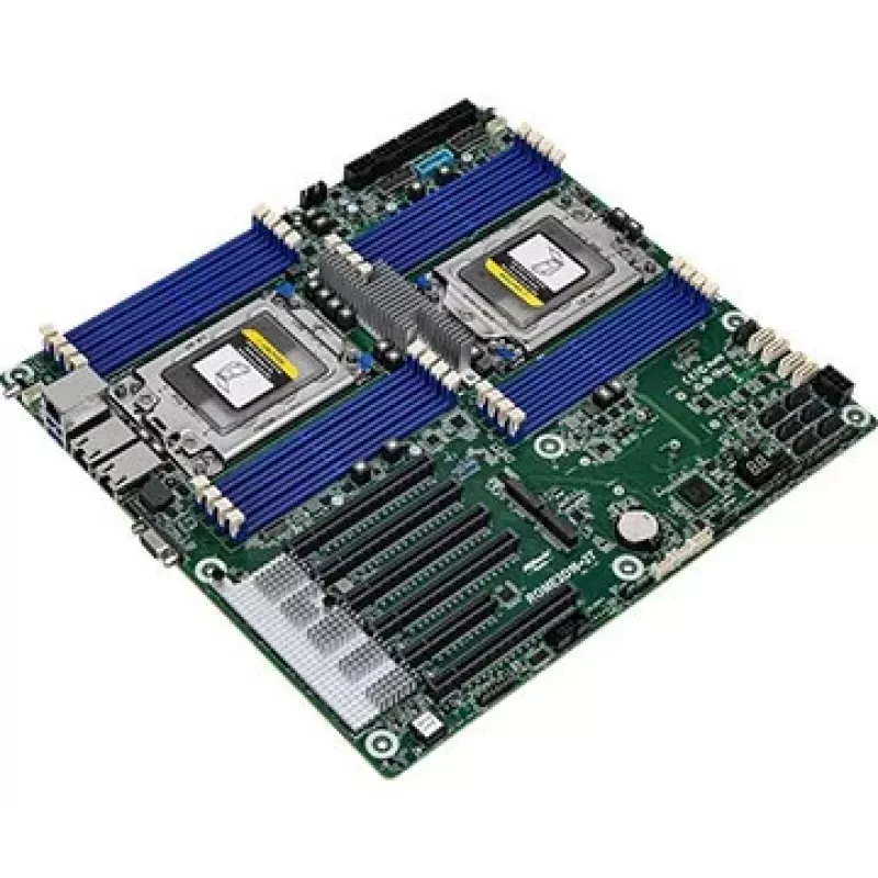 Pagrindinė plokštė ASRock ROME2D16-2T LGA 4094 EEB, dviejų lizdų, 16 DIMM DDR4, 3,2 TB RDIMM, 5x PCIe x16 Gen4, 16x SATA III