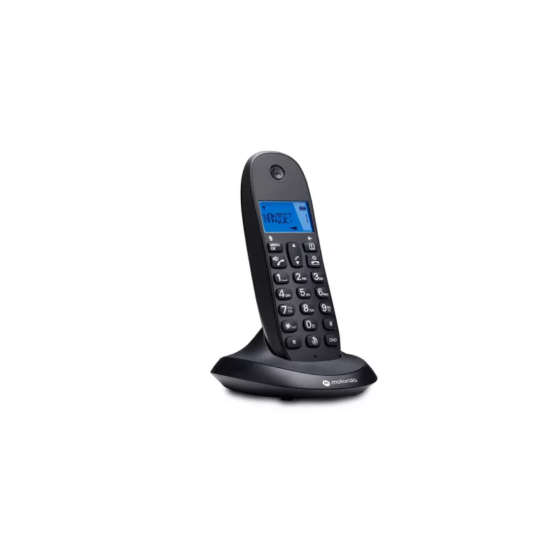 Belaidis telefonas Motorola C1001CB Juodas — DECT belaidis ragelis su 1,6 colio ekranu