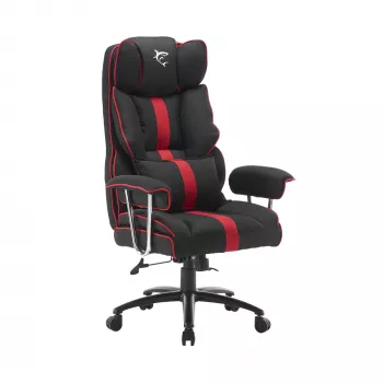 Žaidimų kėdė White Shark LE MANS — ergonomiška, reguliuojamo aukščio, juoda/raudona
