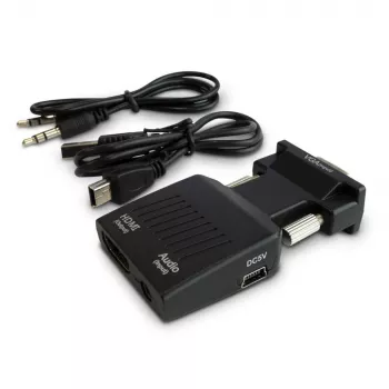 SAVIO CL-145 VGA į HDMI keitiklis, garsas, Full HD, juodas
