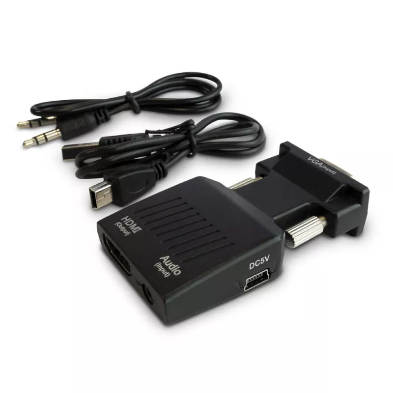 SAVIO CL-145 VGA į HDMI keitiklis, garsas, Full HD, juodas