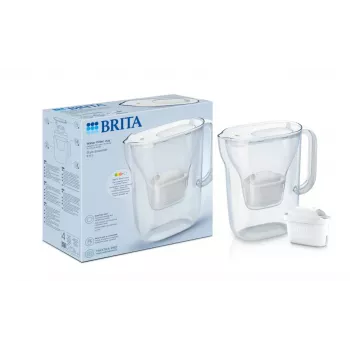 Vandens filtro ąsotis BRITA Style Essential – baltas, 1,4 l filtruoto vandens talpa, 2,4 l bakelis, suderinamas su MAXTRA+ Pro kasetėmis