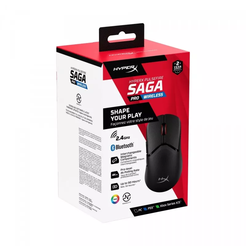 HyperX Pulsefire Saga Pro belaidis žaidimų pelė (juoda)
