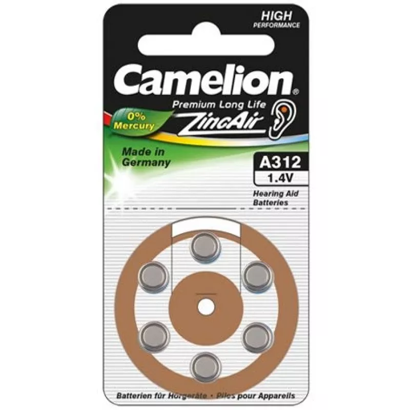 Camelion | A312/DA312/ZL312 | Cinko oro elementai | 6 vnt.