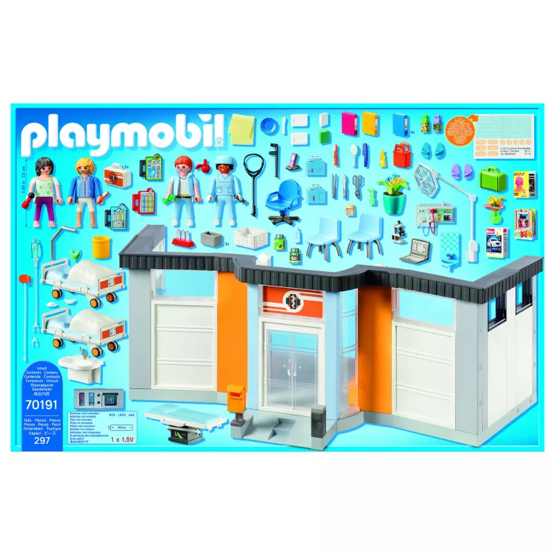 Žaislinė figūrėlė Playmobil 70191 Įrengtas ligoninės sparnas 297 dalys