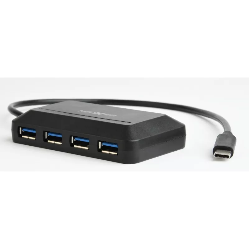 USB šakotuvas GEMBIRD ACT-HUB3C-4P — USB 3.2 Gen 1 Type-A priegloba prie 4 × USB 3.2 Gen 1 Type-C, 5000 Mbit/s, juodas