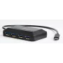 USB šakotuvas GEMBIRD ACT-HUB3C-4P — USB 3.2 Gen 1 Type-A priegloba prie 4 × USB 3.2 Gen 1 Type-C, 5000 Mbit/s, juodas