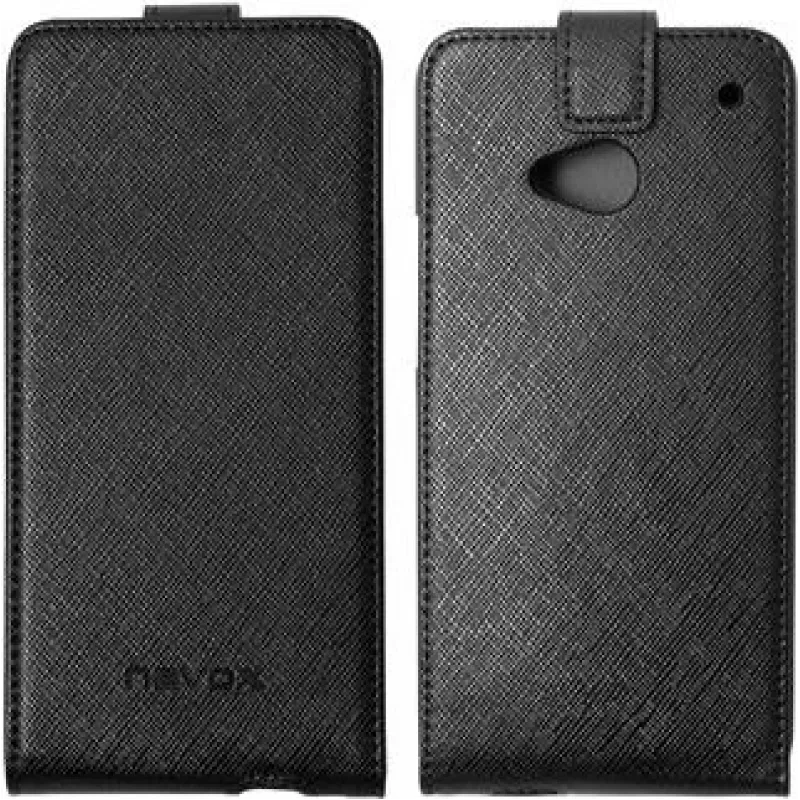 Nevox RELINO dėklas HTC One (M7) FLIP dėklas juodai pilkas lizdinė pakuotė