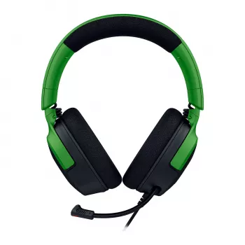 Laidinės žaidimų ausinės Razer Kraken V4 X — antausinės, 20–20000 Hz, 1,8 m laidas, 310 g, juoda/žalia