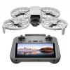 Dronas DJI Flip 4 su 48 MP kamera, 4K (3840x2160), 3110 mAh baterija, 16 m/s, 14 000 m nuotolis, 4 rotoriai, 0,249 kg, juoda/balta