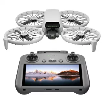 Dronas DJI Flip 4 su 48 MP kamera, 4K (3840x2160), 3110 mAh baterija, 16 m/s, 14 000 m nuotolis, 4 rotoriai, 0,249 kg, juoda/balta