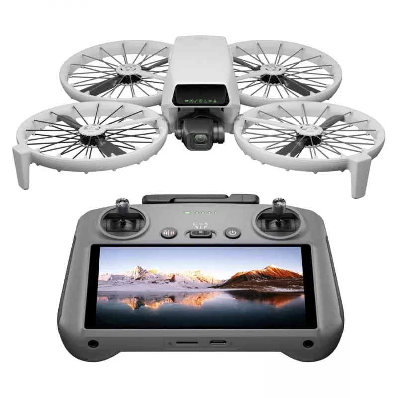 Dronas DJI Flip 4 su 48 MP kamera, 4K (3840x2160), 3110 mAh baterija, 16 m/s, 14 000 m nuotolis, 4 rotoriai, 0,249 kg, juoda/balta