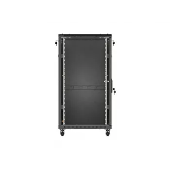 19 colių stovo spinta LANBERG 22U 600x1000 mm, juoda, stiklinės priekinės ir galinės durys