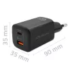 Qoltec 50766 mobiliojo įrenginio įkroviklis Nešiojamam kompiuteriui, Nešiojamai žaidimų konsolei, Power bank, Išmaniajam telefonui, Išmaniajam laikrodžiui, Planšetei Juodas AC Greitas įkrovimas Vidaus naudojimui