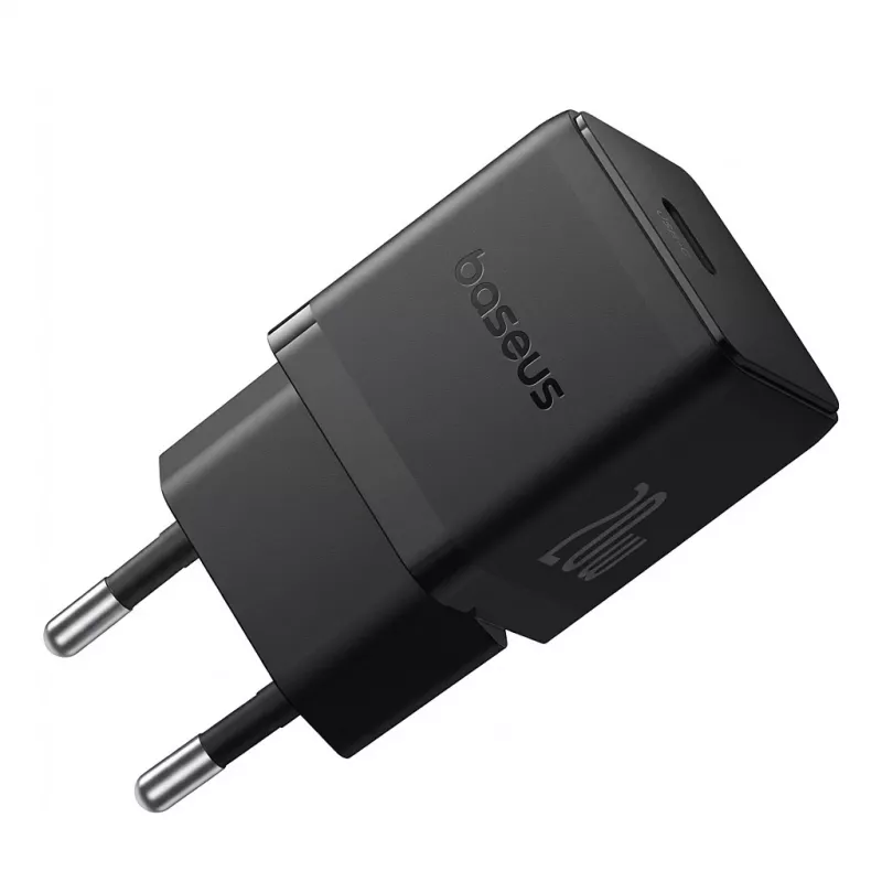Sieninis įkroviklis Baseus Rychlon 20W — 1× USB‑A, 1× USB‑C, PD ir QC 3.0