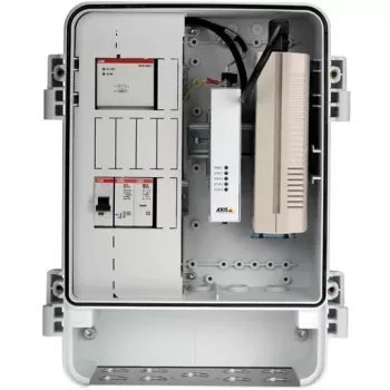 Axis T98A18-VE medijos keitiklio spinta A - medijos keitiklis - GigE - 10Base-T, 100Base-TX, 1000Base-X, 100Base-X - 2 prievadai - RJ-45 / SFP (mini-GBIC)