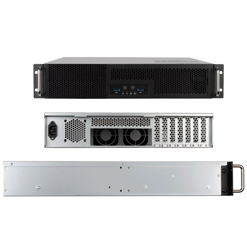 SidabrinėStone RM23-502 Rackmount Server Chassis, ATX, USB 3.0 - 2U - Juoda