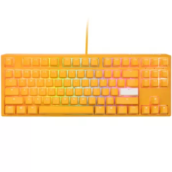 Ducky One 3 TKL klaviatūra, žaidimų, USB, QWERTY, anglų, geltona
