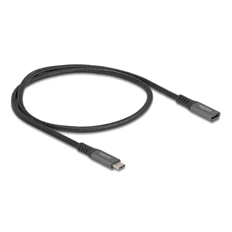 DeLOCK USB prailginimo laidas USB Type-C kištukas į lizdą 10 Gbps 0,5 m pilkas metalinis