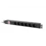 “Lizdinė” PDU LANBERG PDU-06E-0200-IEC-BK 1U 10A 6x PL maitinimo skirstytuvas