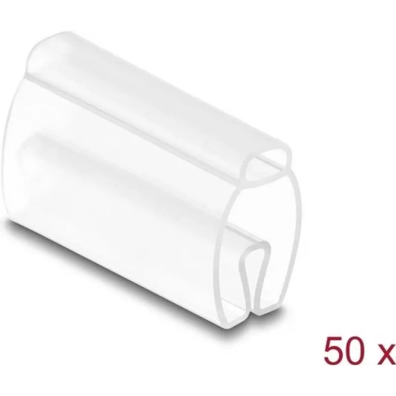 Kabelių žymeklis DELOCK 80952, 50 vnt., kabeliams Ø 6–10 mm, skaidrus