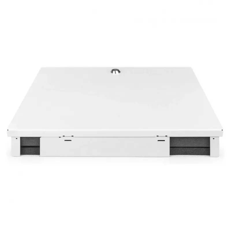 Prie sienos montuojamas šviesolaidinis korpusas DIGITUS DN-96843M-OS2, vienmodis, surinktas, 24×LC DX adapteriai su sujungimo laidais, plieninis, pilkas, 320×54×280 mm