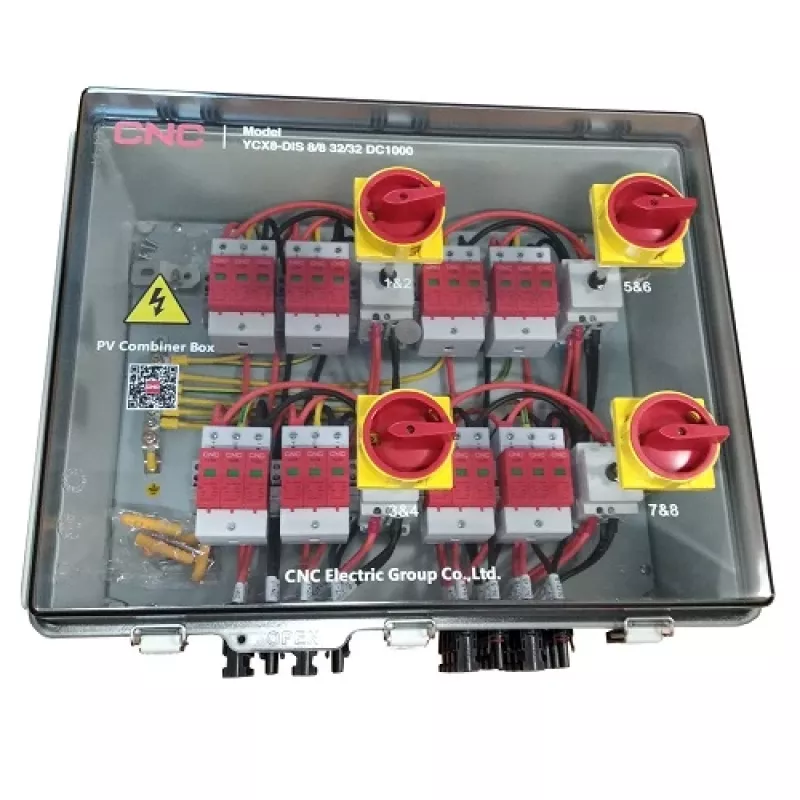 PV kombinatoriaus dėžutė CNC NV822331 DC 8 įėjimai 8 išėjimai IP66