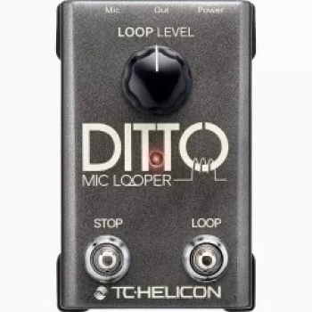 Mikrofono kilpinis įrenginys TC‑Helicon Ditto Mic Looper su mikrofono įvestimi (modelis 000-DDU01-00010)