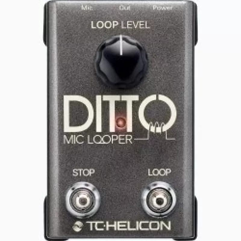 Mikrofono kilpinis įrenginys TC‑Helicon Ditto Mic Looper su mikrofono įvestimi (modelis 000-DDU01-00010)