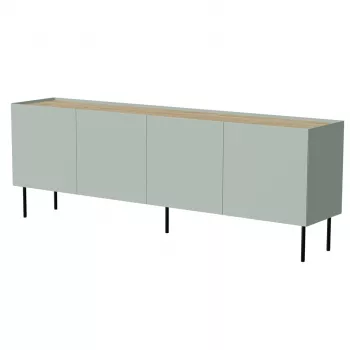Komoda cama meble FELLINI 2000×400×700 mm, alyvuogių su aliejumi impregnuoto ąžuolo viršumi, MDF korpusas